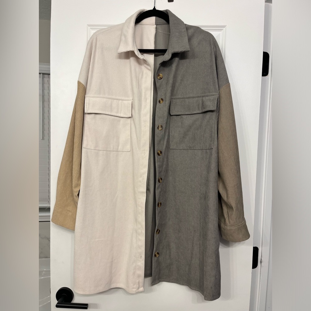 Chic Colorblock Button Down Shirt